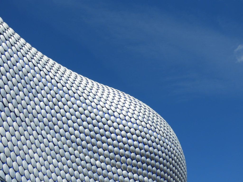 an image of the side of the bullring which is a famous building in Birmingham, UK. web design birmingham
